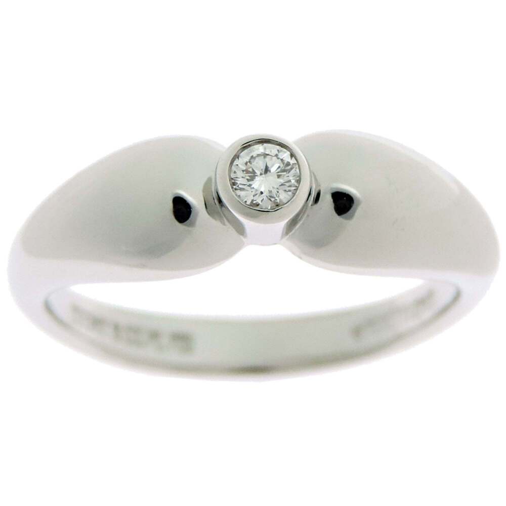 TIFFANY Silver Diamond Teardrop Ring